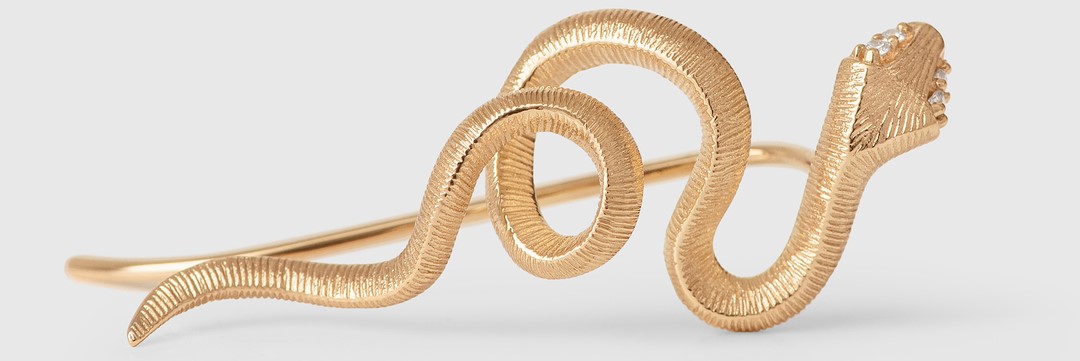 Snake long OLE LYNGGAARD COPENHAGEN Snakes ring i gult gull