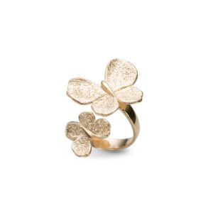 Stardust Butterfly ring åpen i forgylt sølv
