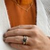 Noën «Shine» kjede i gult gull, med 3 diamanter