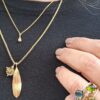 Noën "Stellini" medium ring i gult gull, med diamanter og grønn turmalin