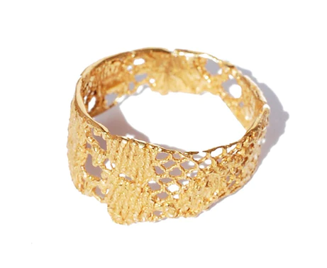 Ulrikke Vogt "Lazy Lace" ring i forgylt sølv