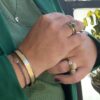 By Birdie "Chain Topka" armbånd i sølv med gult gull detaljer og diamanter