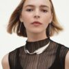 Georg Jensen “Vivianna long earring” i sølv med topas