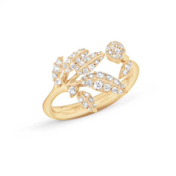 OLE LYNGGAARD COPENHAGEN Winter Frost ring i gult gull med diamanter