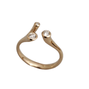 Noën "Twist 2.0" ring i gult gull, med diamanter
