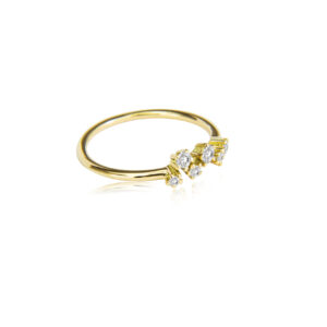 Noën "Sparkle" ring i gult gull med diamanter