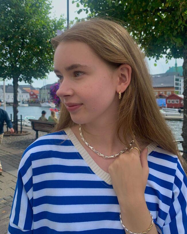 Georg Jensen "Reflect" ring i sølv og gull, liten
