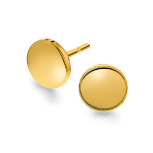 2495131 Gult gull ørepynt rund plate i 8 mm