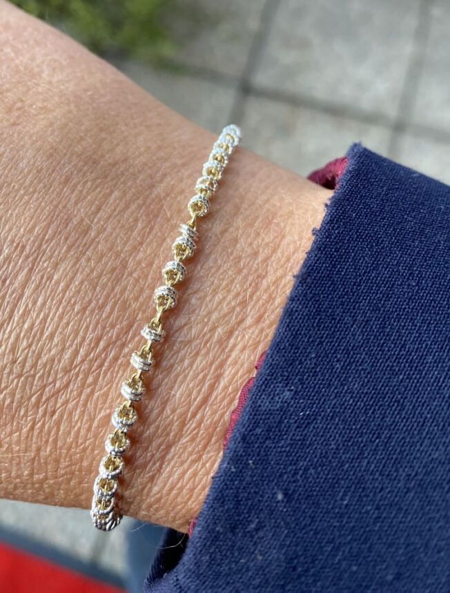 Armbånd Candy i 2-farget sølv