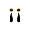 Susanne Friis Bjørner ørepynt i forgylt sølv med sorte agater