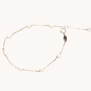 72044 - 1 Gult gull armbånd med ferskvannsperler