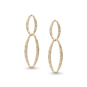 9734-1YG Stardust ørepynt i forgylt sølv med ovale ledd i ulik størrelse