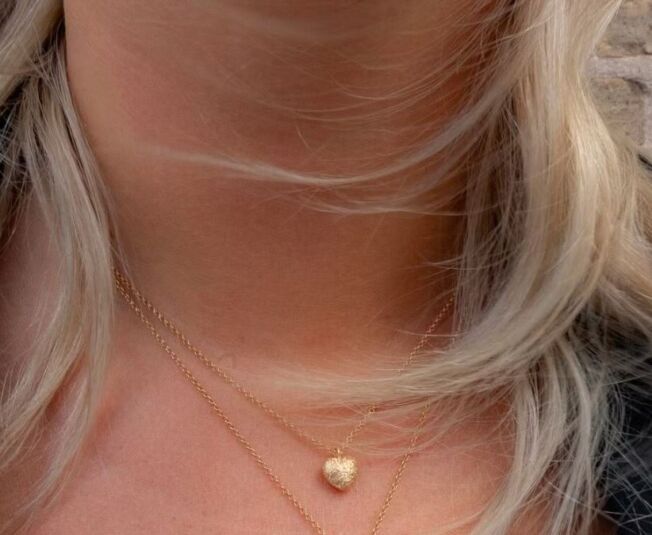 Catwalk Exclusive Stardust Heart anheng i forgylt sølv, 8 mm