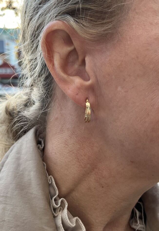 Ørering dobbel i gult gull 18 K