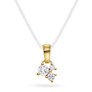Anheng i gult gull med tre diamanter totalt 0,22 ct del av LImited edition fra EC 1914