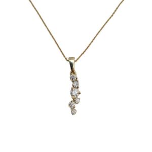 EC 1914 anheng langt "Limited edition" i gult gull med diamanter