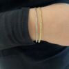 Armbånd i forgylt sølv med fasetterte kuler og hvetekjede