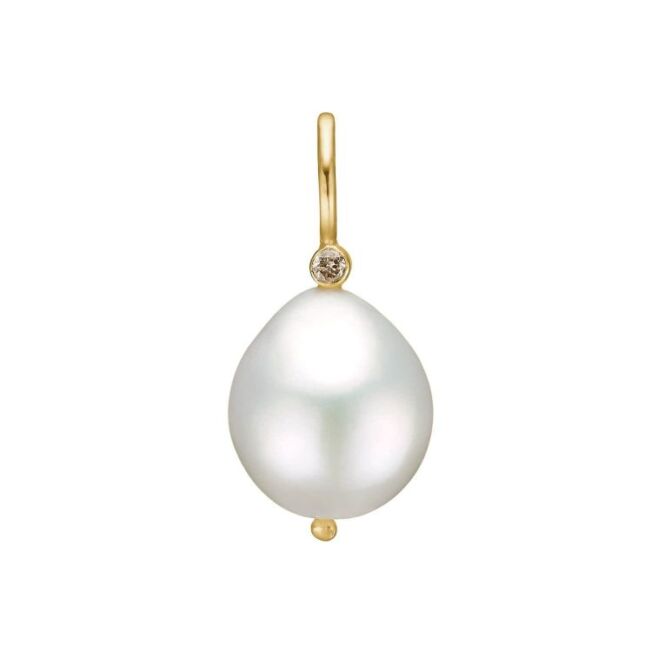 By Birdie "Nobilty Pearl" anheng i gult gull med diamant