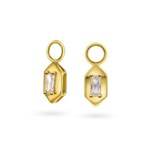 710286 Nora Mørk Drop charms "Square" øreanheng i forgylt sølv mix & match