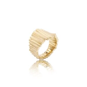 Noën «Forest ring medium» i forgylt matt sølv