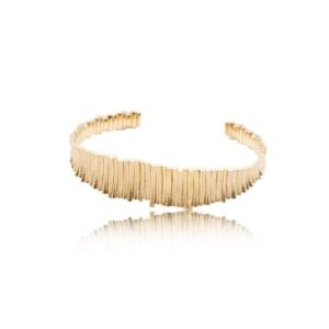 97126GG Noën «Forest small» armring oval i forgylt sølv