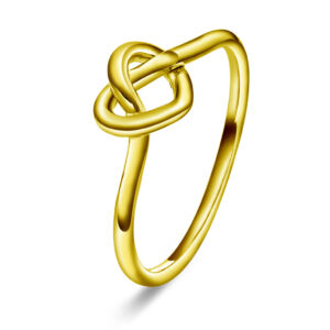 992357 Pan ring i forgylt sølv knutehjerte