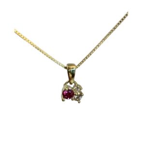 EC 1914 anheng "One of a kind" i gult gull med diamanter i rosa toner