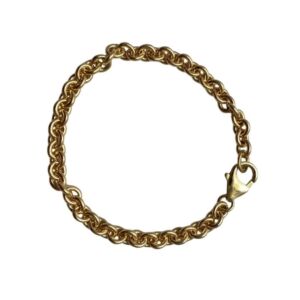 Rund anker armbånd i gult gull 4,6 mm bredde