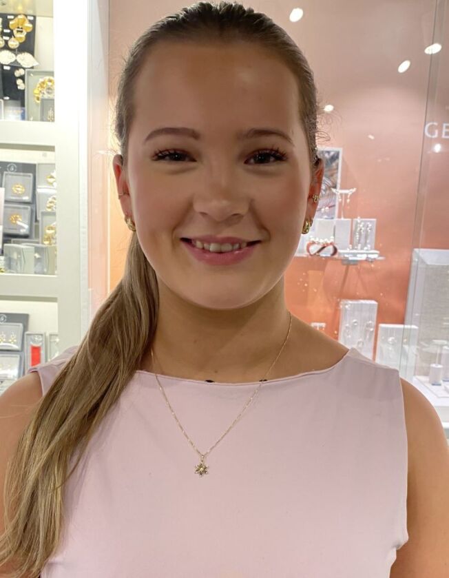 Gult gull 18 K anheng snøkrystall med c.zirkonia