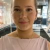 Gult gull 18 K anheng Katt i måne med c.zirkonia