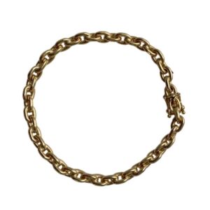 Rund anker armbånd i gult gull 5 mm bredde