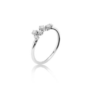 Noën "Sparkle" ring i hvitt gull med diamanter