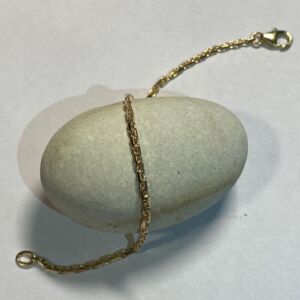 Anker fasett armbånd i gult gull 2 mm bredde