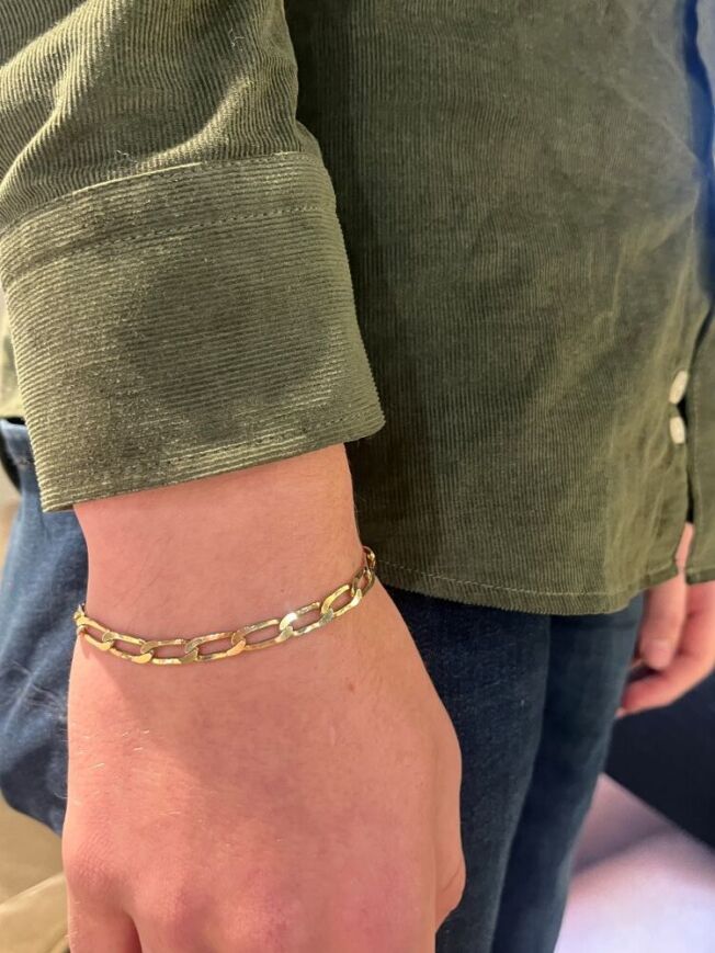 Armbånd i forgylt sølv åpent mønster
