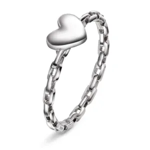 992371 Pan "Hjerte" ring i rhodinert sølv