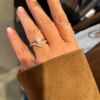 Hvitt gull ring dråpeformet med diamanter