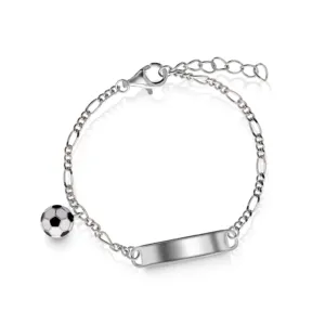 21761 Prins og prinsesse, Id-armbånd i rhodinert sølv med fotball