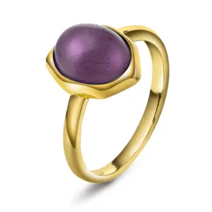 221518 Serenity Beam ring i forgylt sølv med ametyst