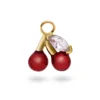 Sandra Lyng Cherry pop charm i forgylt sølv