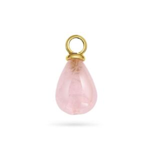 Sandra Lyng Rose glow charm i forgylt sølv med rosenkvarts