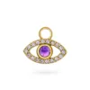 Sandra Lyng Eye got you charm i forgylt sølv med ametyst