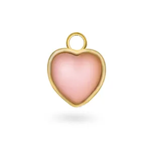 Sandra Lyng Love load charm i forgylt sølv med rosa opal