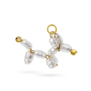 Sandra Lyng Pearly Pup charm i forgylt sølv
