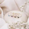 Ring i hvitt gull med topas og diamanter
