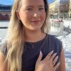 Nora Mørk ring med sort c.zirkonia i forgylt sølv
