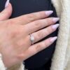 Hvitt gull rosettring med diamanter 0,38 W.SI