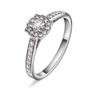 12150066 Hvitt gull rosettring med diamanter 0,38 W.SI