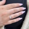 Gult gull rosettring med diamanter 0,38 W.SI