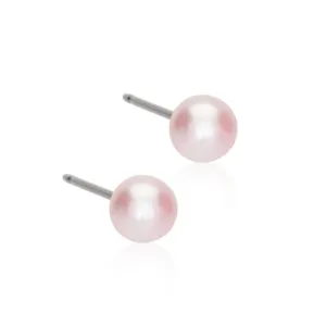 Blomdahl ørepynt i titan med lys rosa perle 5 mm