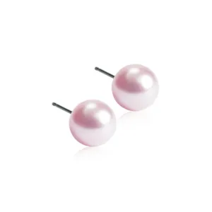 Blomdahl ørepynt i titan med lys rosa perle 6 mm